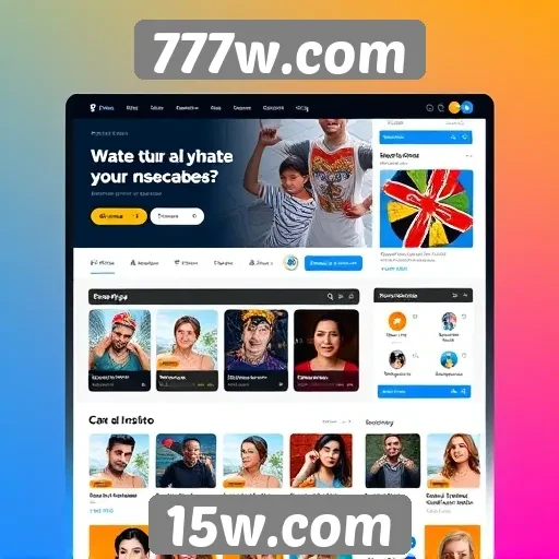 Interface e design do site 777w.com