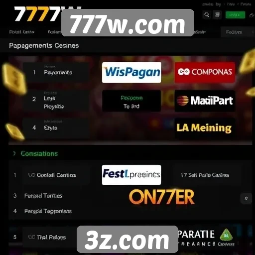Métodos de pagamento no site 777w.com